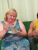 The young married man gets to fuck the granny pussy and she happens to be his mother in law