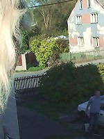 She washes the car and gets all wet and he comes along and fucks her sweet mature pussy