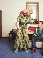 Old slut with a hot body wants hot dick and the young guy fills her up and makes her moan