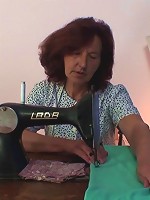 The redheaded old babe gives him a blowjob and she gets fucked lustily