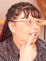 Nerdy grandma fucked in her fabulous pussy hole and she craves that dick meat