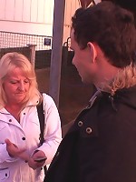 The mature blonde makes a call from his place and her big ass looks damn fine in the scene