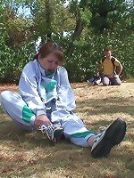 He pumps the dripping wet granny pussy after a walk in the park and he loves her tightness