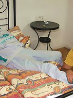 His cock slides into her from behind and the ancient babe moans and looks fucking awesome