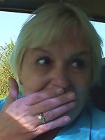 Young man picks up the hitchhiking granny and tags her pussy with his throbbing cock