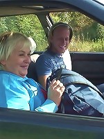 The sun is shining and her granny pussy is getting fucked outdoors and she loves it