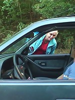 Granny picked up hitchhiking and he gets to fuck her naughty pussy outdoors as payment