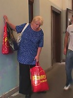 The young man fucks the fat granny with all his might and makes her scream in pleasure