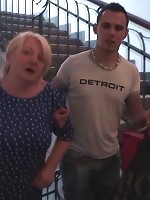 The young man fucks the fat granny with all his might and makes her scream in pleasure