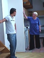 The chubby granny with the wet pussy is letting the young man do her all over