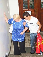 She's a fat old whore and his cock is perfect for her ancient and dripping wet pussy hole