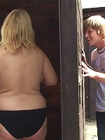 He can barely contain his desire for the naughty old slut and must fuck her hard and fast