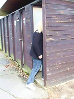 A lovely outdoor sex scene unfolds between the old babe and the horny young man