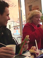 Fat mature blonde gets sexed up by the young man with the eagerly throbbing cock stick