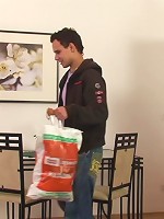 The granny whore is horny for a big cock meat and the young man fills her up