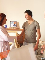 They each do a painting of her naked body but they absolutely have to fuck the hottie