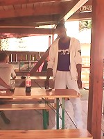 Tempting mature babe gives them champagne and then gives up her old body