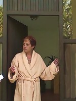 They have a few drinks and then have an interracial mature threesome with their slut