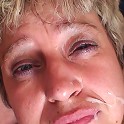 Old babe has been sucking and fucking and now they are cumming on her pretty face