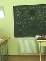 She asks the two young men to stay after class and a crazy hot threesome unfolds