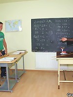 The misbehaving young men get to fuck their mature teacher and fuck her hard