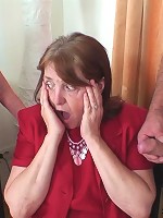 The two guys take turns being inside this mature mouth and wet pussy hole