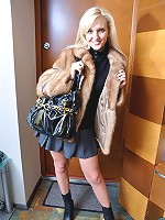 Curvy blonde strips naked for you