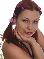 Cute teen strips naked outdoors