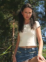 Cute teen shows off tight white panties