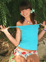 Naughty brunette teen just loves getting naked for you