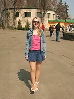 Naughty teen, outdoors with no panties on