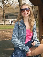 Naughty teen, outdoors with no panties on