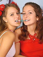 Sexy teens play with each other