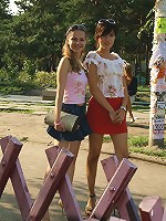 Two horny young girls enjoy a sexy day out together