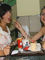 Two horny young girls enjoy a sexy day out together