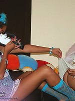 Who is the producer of this erotic show Karolina or Zarina? Both.The girls like to play with camera.