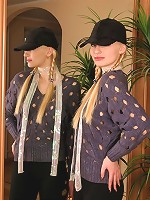 Cute blonde shows you her shaven pussy