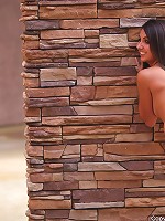 Bree flashes outdoors and masturbates in the corner