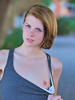 Aubrey being shy and slowly takes off clothes