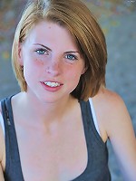 Aubrey being shy and slowly takes off clothes