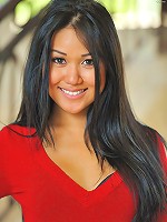 Cornine in a red dress and black panties