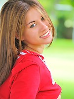 Shyla using a dildo outside on the bench