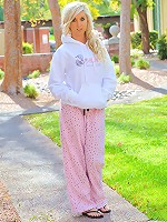 Callie blonde and naked outside