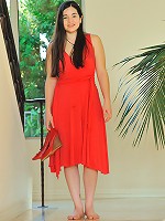 Nadine sexy in a summer dress