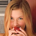 Danielle puts strawberries in her pussy