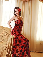 Hot stunning brunette Dasha posing with pareo