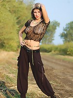 Skinny Katy show her enormous huge firm breasts