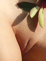 Small breasted perfectly shaved brunette girl