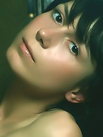 Nubile, fresh, and innocent, Lana shares a generous serving of her erotic assets, starting with her round, delectable breasts, and untrimmed bush.