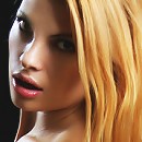 Brunette vixen in fur and stilettos.